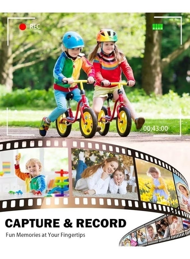 ماكرايستورم 4k CCD Digital Zoom الطالب الكاميرا الرقمية 48MP كاميرا التصوير الفوتوغرافي الرقمي المحمول 180 درجة فليب شاشة كاميرا سيلفي، بطاقة SD 128 جيجا بايت مجانية - Image 5